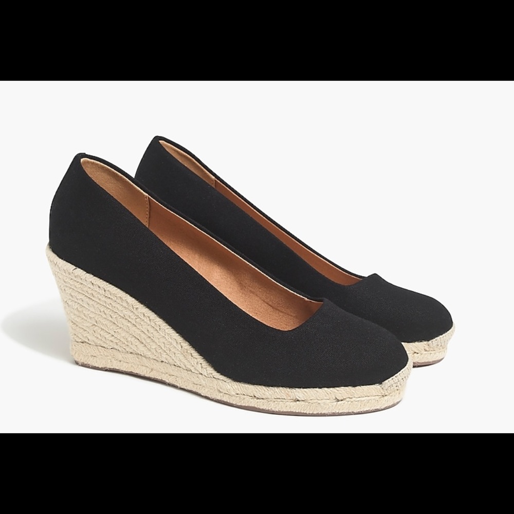 J. Crew Canvas Black Espadrille
